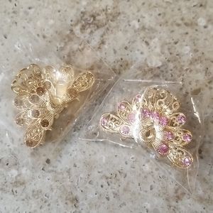 Gold hair clip set